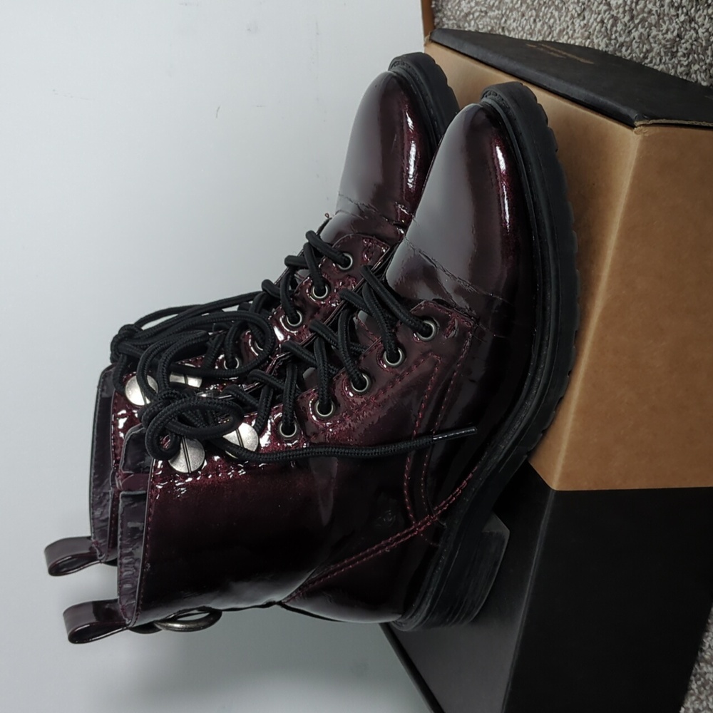 Burgundy Patent Leather Ankle Boot 6.5